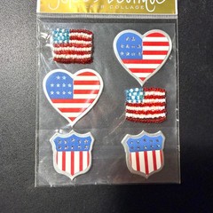 RARE Jolee’s Boutique USA STARS & STRIPES Dimensional Stickers SPJC031 Beads