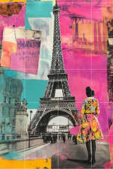 POSTCARD Paris Collage, 6 pcs, Scrapbook Card Topper Junk Journal Art Card 4×6″