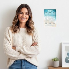 Vibrant Coastal 2026 Calendar Wall Sticker – 6×9 Removable & Repositionable