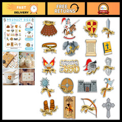 500 Pcs Armor of God Stickers – Bible Verse Religious Knight Medieval Art Crafts