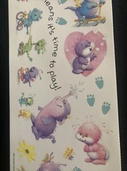 Miss Elizabeth’s Stickers Playtime Cute Monsters Animals Playing Bike Scooter