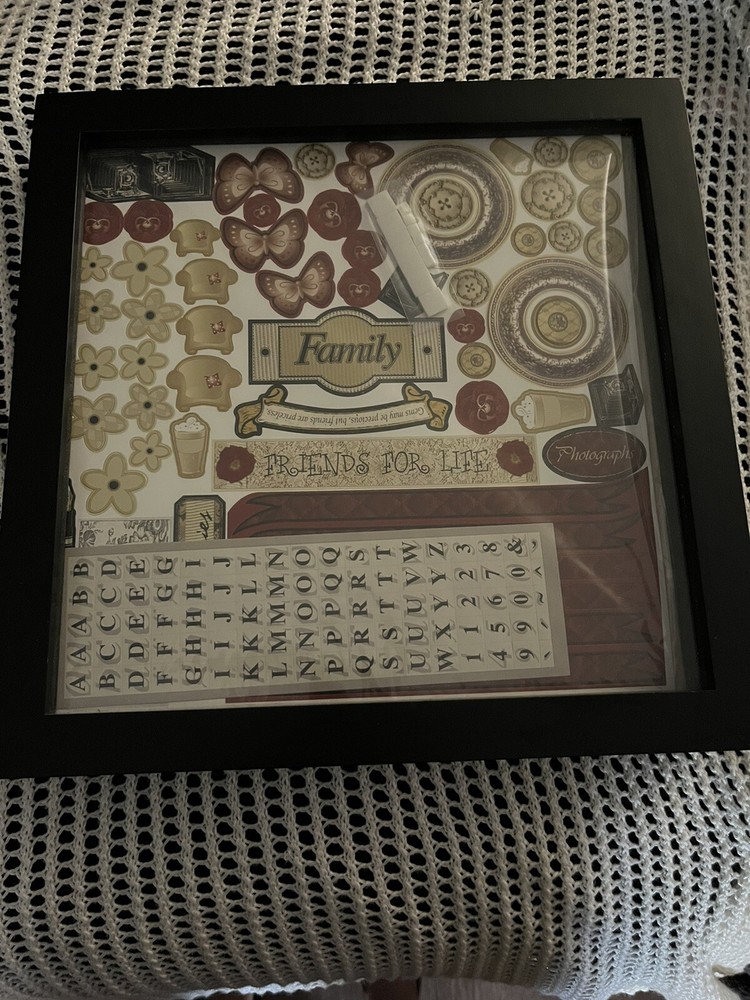 Black Shadowbox Scrapbooking. Glass Front.