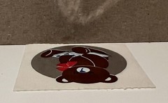 Vintage 80’s SMALL WORLD GREETINGS Teddy Bear Foil Mylar Sticker – Rare