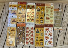 Vintage Hallmark Thanksgiving Sticker Lot Sealed 12 Packs Peanuts , Foil Fall