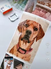 Roll of Large Artistic Stickers People Dogs A Simple Life 15 Painting Print Pets