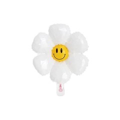 10PCS Daisy Balloons with Face Groovy Party Decorations Boho White Flower Bal…