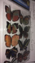 jot Butterflies Orange/Black Silver Holo 9ct BUTTERFLY Stickers w/3-D Wings BNIP