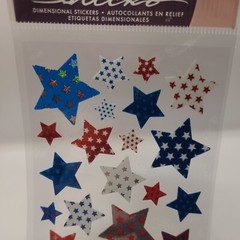 Scrapbooking Stickers Sticko Red White Blue Stars Patterns Repeats Patriotic