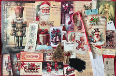 #23 NEW – VINTAGE JUNK JOURNAL 3D CHRISTMAS 60 pcs 3D KIT with Candy Cane Pen