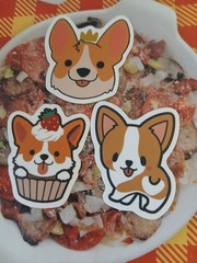 Cartoon Corgi Dog Stickers Set, Multicolor Dogs & Puppies Theme