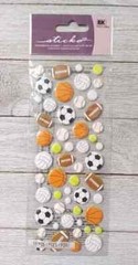 ball sports fun stickers EK success puffy football basketball 53pc set