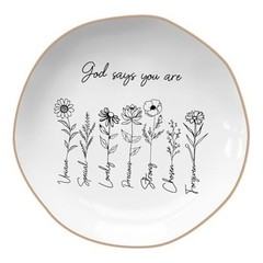 God Says You are – Ring Tray,Confirmation Gifts for 4.5″ x 4.5″ x 0.5″ Black
