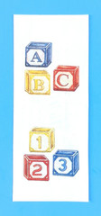 Vintage Creative Memories ABC Kids Wood Blocks Toys Sticker Sheet Scrapbooking