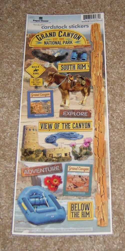 Paper House Cardstock Sticker Sheet ~ Travel…..Grand Canyon National Park