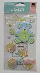 RARE Jolee’s Baby Toddler Boy Toys Playtime Blocks Teddy Scrapbooking Stickers