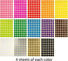 3/4″ Small Circle Price Dot Stickers, 1960 Pcs 0.75 Inch round Coding Dot Labels