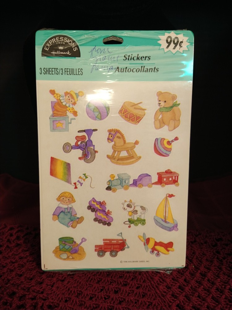 Vintage Hallmark Expressions Baby Toys Stickers Sealed
