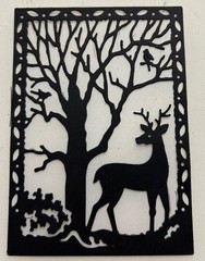 Christmas Die Cuts * Forest Deer Scene * Set of Six * Black or White Cardstock