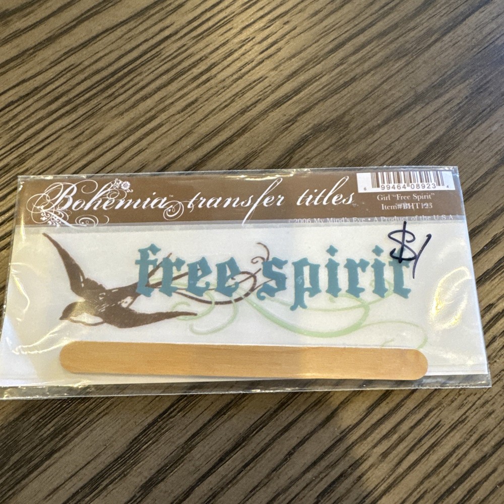 My Mind’s Eye BOHEMIA TRANFER TITLES Rub On TRANSFERS «FREE SPIRIT» NEW