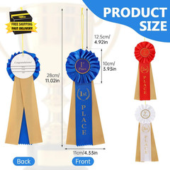 3 Pcs Award Ribbons Rosette Set Satin Participation Ribbon Honorable Awards Badg