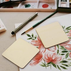 Unfinished Wood Pieces 80 Pcs 3″x3″ inch Wood Board Wooden Squares Wooden Cut…