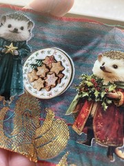 Hedgehog, Woodland, Handmade Ephemera, Scrapbook,Junk Journal,tag,embellishment