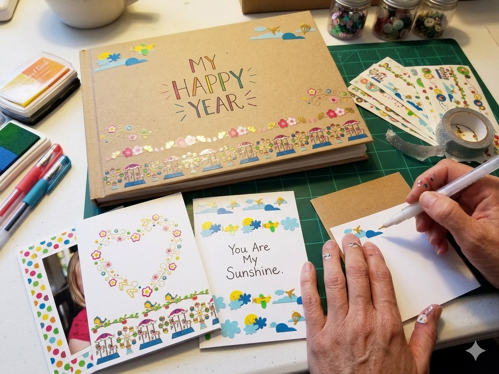 Deco Stickers, Gold-color-foiled edge, wear- resistant, gift or crafts design.