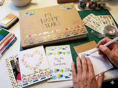 Deco Stickers, Gold-color-foiled edge, wear- resistant, gift or crafts design.