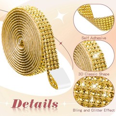 1yd Self-Adhesive Crystal Rhinestone Diamond Ribbon Trim Tape Diamante Sticker