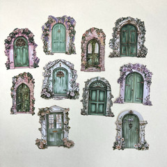 English Cottage Door Cardstock Stickers Scrapbooking Junk Journaling Collage