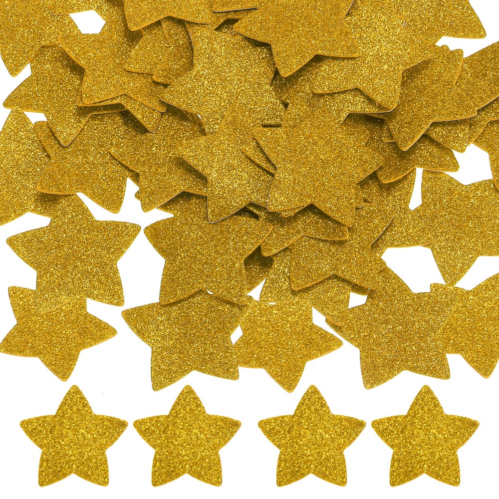 2.2″x2.2″ Star Foam Stickers, 120Pcs EVA Glitters Foam Shape Sticker, Golden