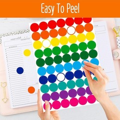 1050 PCS Colored Dot Sticker, 10 Bright Color Round Polka Circle Labels for W…