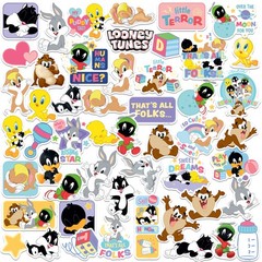 LOONEY TUNES CUTE AND CUDDLY VARIETY DIE CUT VINYL 50 CT STICKER PACK