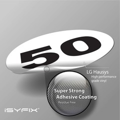 iSYFIX White Consecutive Number Stickers – 1 to 50, 4-inch, 1 set – Vinyl Sel…