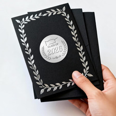 100Pcs Class of 2026 Stickers – Silver Foil Embossed Graduation Stickers 2 Inch