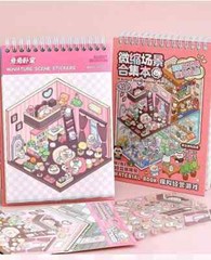 Miniature 3D Scene Stickers Scrapbook, 32 Unique Themes 1.0+2.0 for Best Gift