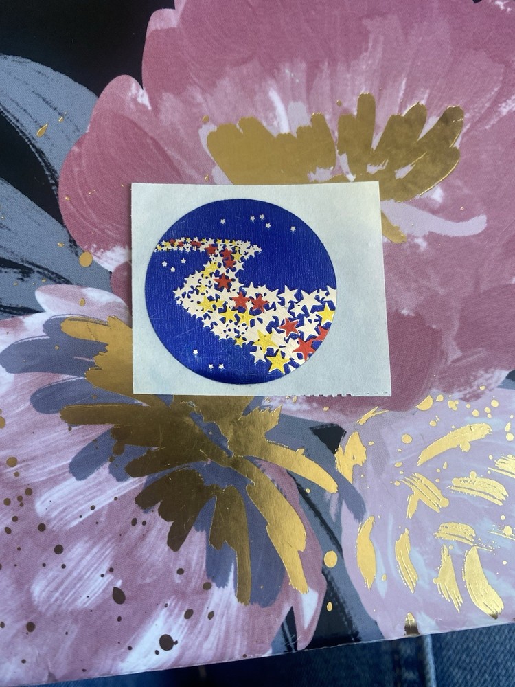 Vintage SMALL foiled Stars Sticker Module 1×1 Inches