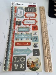 Cosmo Cricket Card Stock Stickers «Everafter» Promise My Love Honor Scrapbooking