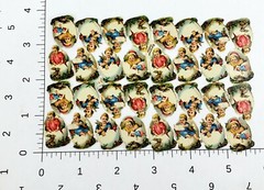 Children in Easter Eggs Vintage Die Cut Rabbit Scrap Paper Heller #71 Austria