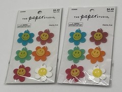 2 Packs The Paper Studio Flower Happy Face Charms Hobby Lobby Exclusive NEW