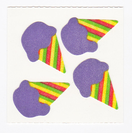 Vintage 80’s Great Seven 7 FUZZY Ice Cream Cones Sticker Mod