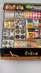 VTG SandyLion 1500 Sticker Set Box Rare Metallic Prismatic Teacher Y2K Lot
