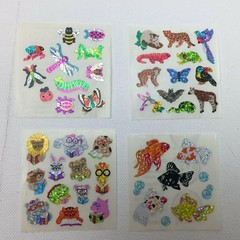 Vintage Holographic Sticker Sheets Animals Hearts Cars Dolphins Fun Variety Pack