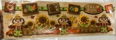 9 Packages Fall Stickers 1 Used Spool of Ribbon Scarecrow Pumpkins Acorns Leaf’s