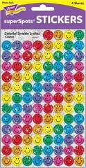 Trend Colorful Smiles Sparkle superSpots Stickers, Classroom Incentives, 400 Cou
