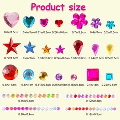3228pcs Gems Stickers, Self Adhesive Rhinestone Jewel Stickers, Acrylic Gems DIY