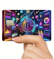 VIBRANT Glitter Bitcoin BTC Themed Credit/Debit Card Sticker Skin PVC