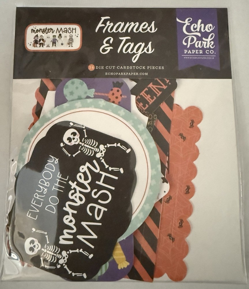 Echo Park Paper MONSTER MASH Frames and Tags Set~NICE~Quick Ship!