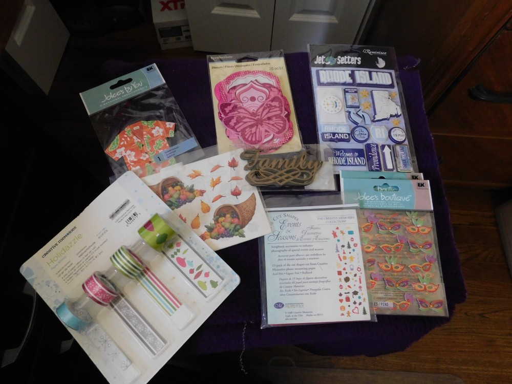 Mixed Lot of Scrapbooking Embellishments- cute! New & Opened items