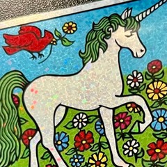 Retro Unicorn Prism Sticker Vending Machine Holo 1980s Vintage REPRODUCTION